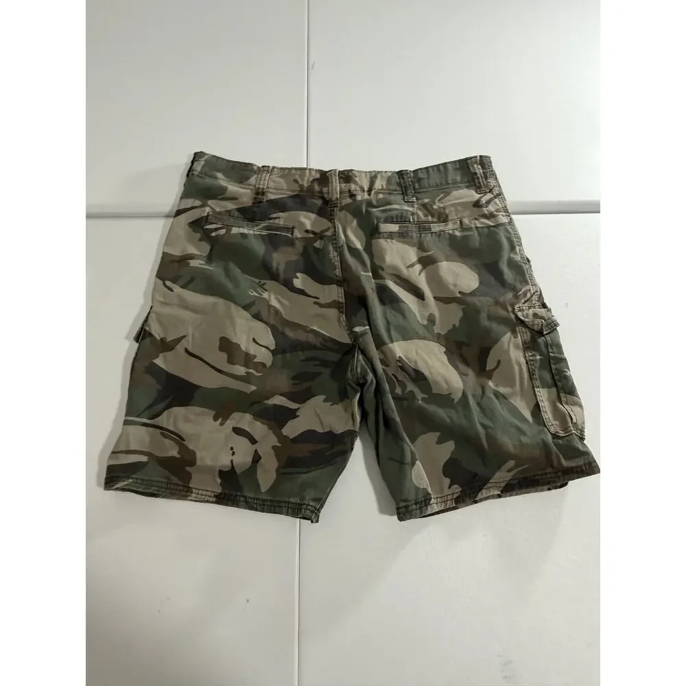 Wrangler Relaxed Fit Cargo Shorts Mens 40 Camo Camouflage Cotton Casual